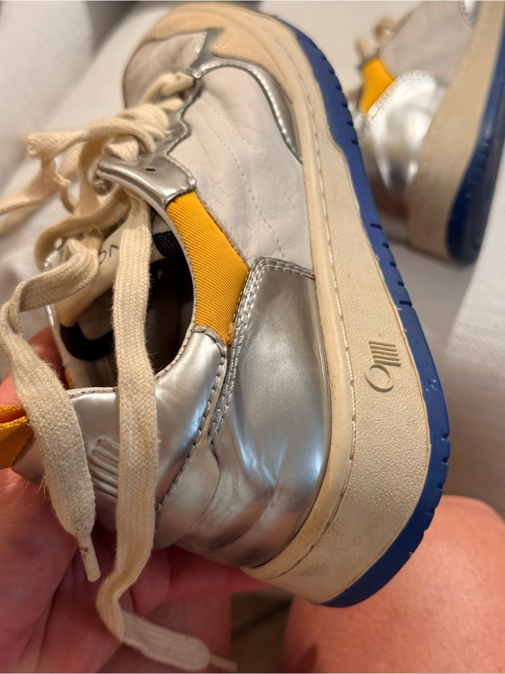 ONCEPT Phoenix Silver Flash Leather Sneakers - White/Silver/Blue - Picture 7 of 13